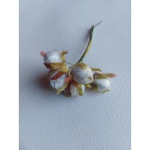 Цветы из ткани "бархат 2 см в пучках (6 шт) цв. молочный, цена за пучок